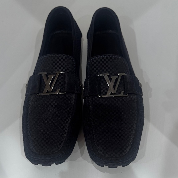 Louis Vuitton Navy Loafers with Silver Accent. Size 10 - Picture 1 of 10